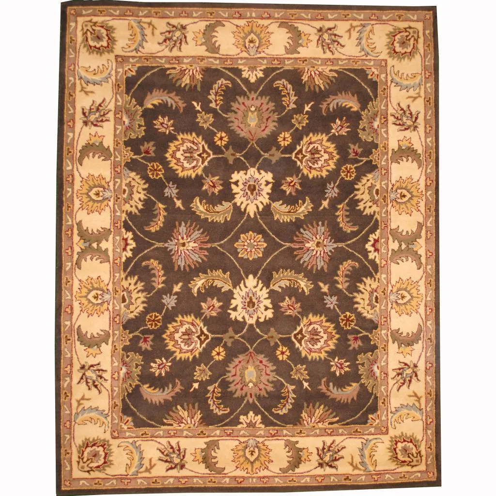 Handmade Tabriz Wool Rug (India) - 8' x 10' - 8' x 10' - Grey/Ivory 2 Handmade Tabriz Wool Rug (India) - 8' x 10' - 8' x 10' - Grey/Ivory