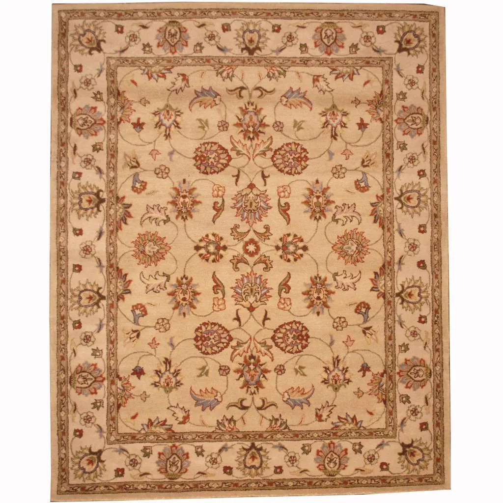 Handmade Tabriz Wool Rug (India) - 8' x 10' - 8' x 10' - Gold