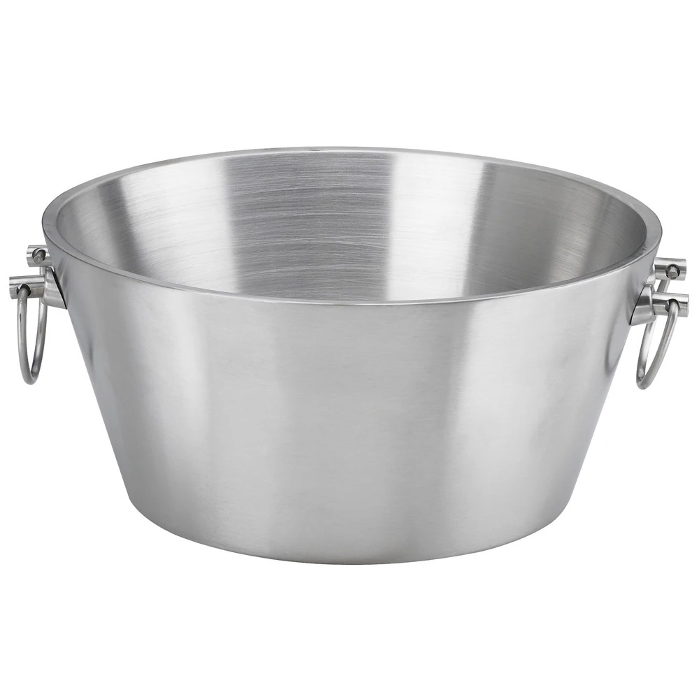 15-inch Brushed Stainless Steel Double-wall Insulated Beverage Tub - Brushed Stainless Steel 15" Doublewall Party Tub