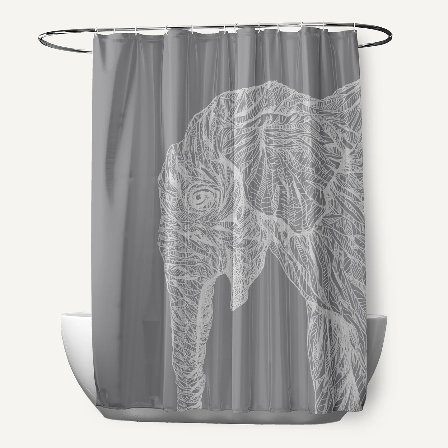 Sketched Elephant Animal Print Print Pattern Shower Curtain 1 Sketched Elephant Animal Print Print Pattern Shower Curtain