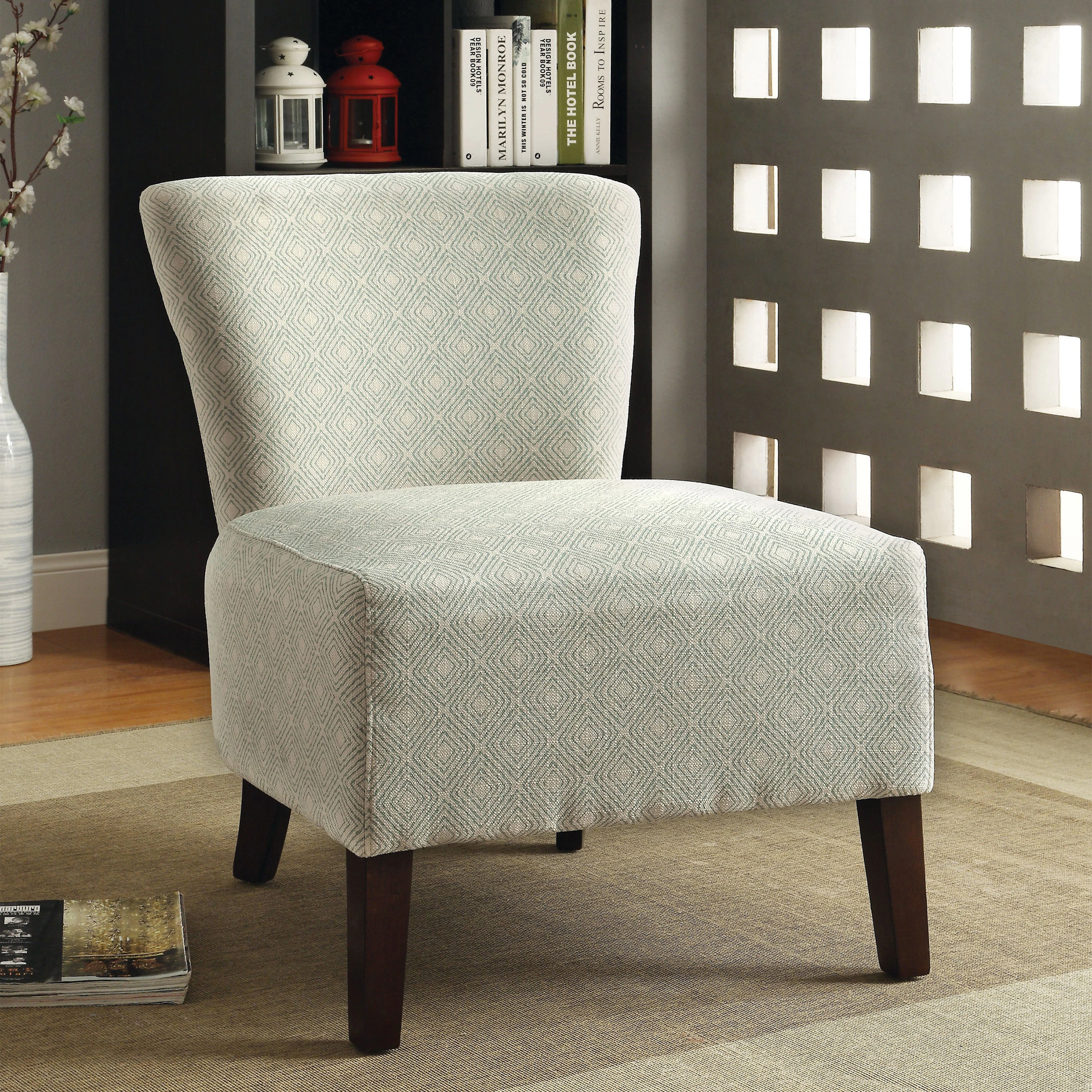 Furniture of America Lele Contemporary Fabric Padded Ikat Pattern Accent Chair - Ivory