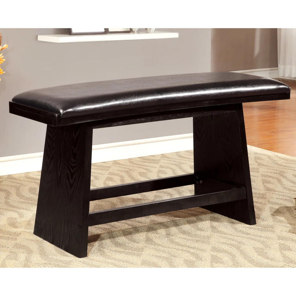 Furniture of America Hace Traditional Black Wood Counter Height Dining Bench - Black