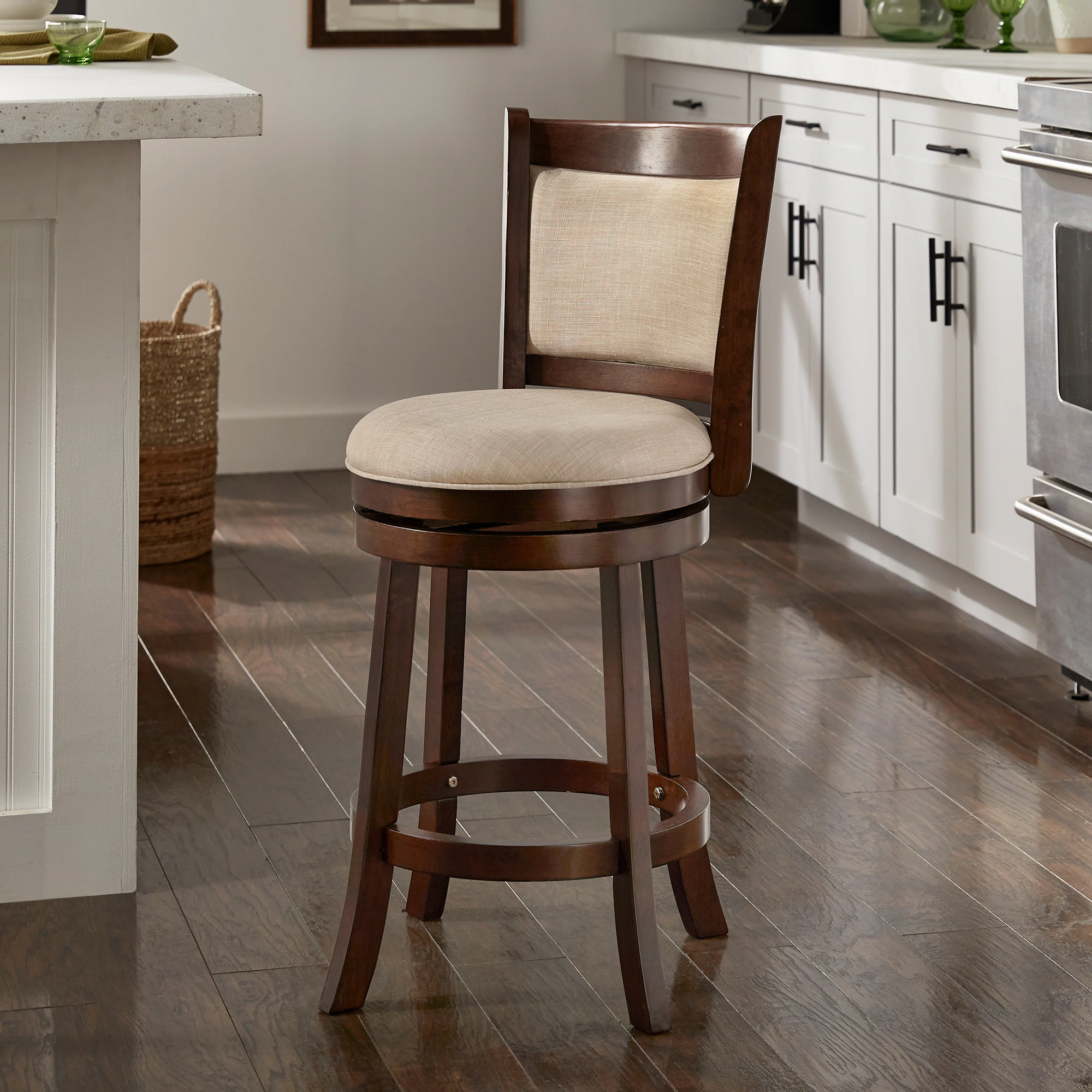 iNSPIRE Q Classic Verona Panel Back Swivel Counter Height Stool 1 iNSPIRE Q Classic Verona Panel Back Swivel Counter Height Stool