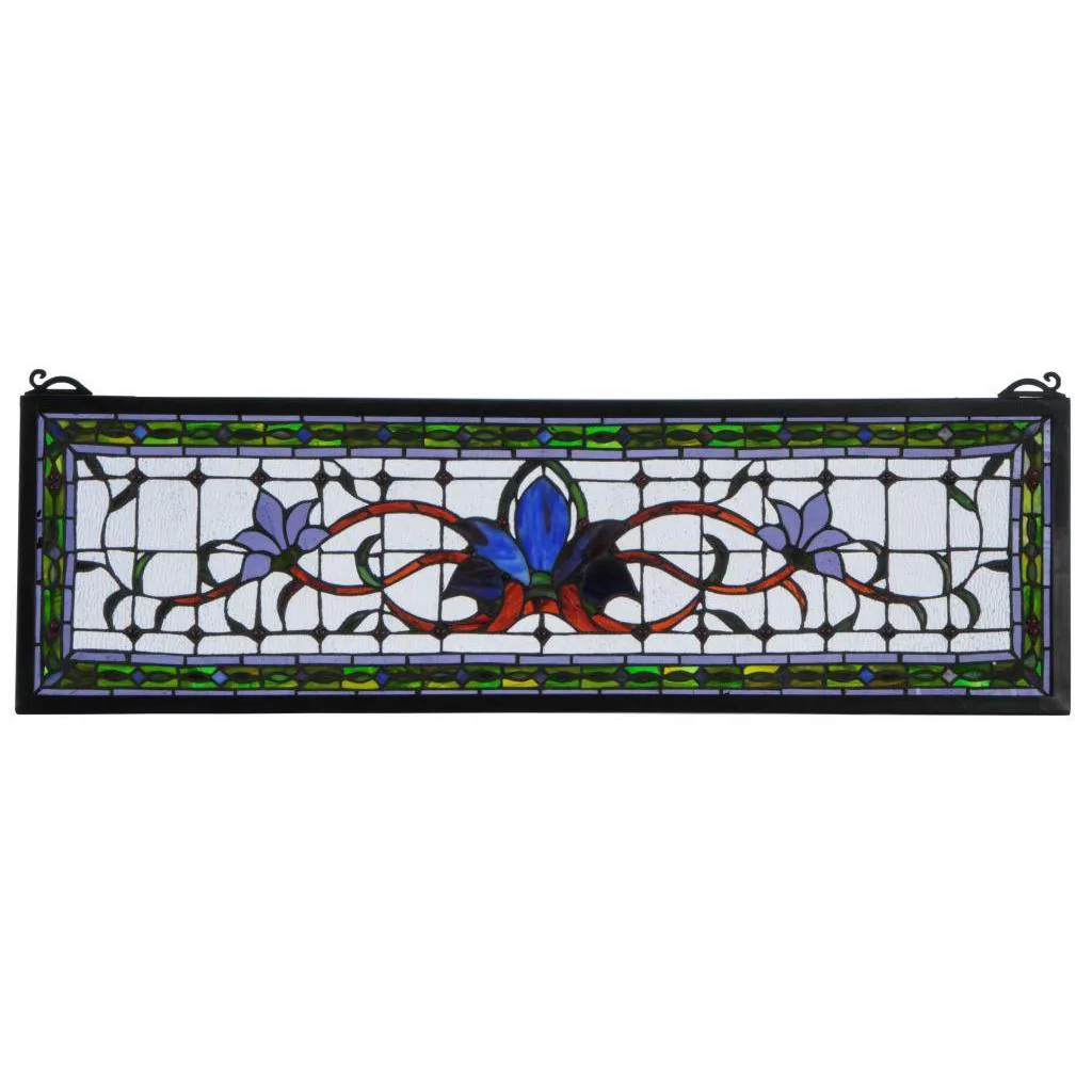 Violet Fairytale Transom Stained Glass Window Panel - n/a - Violet Fairytale