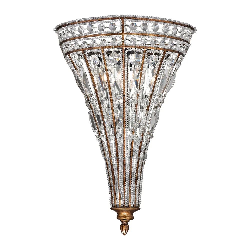 Elk Home Empire Mocha With Metal Shade 2 Light Sconce - Mocha