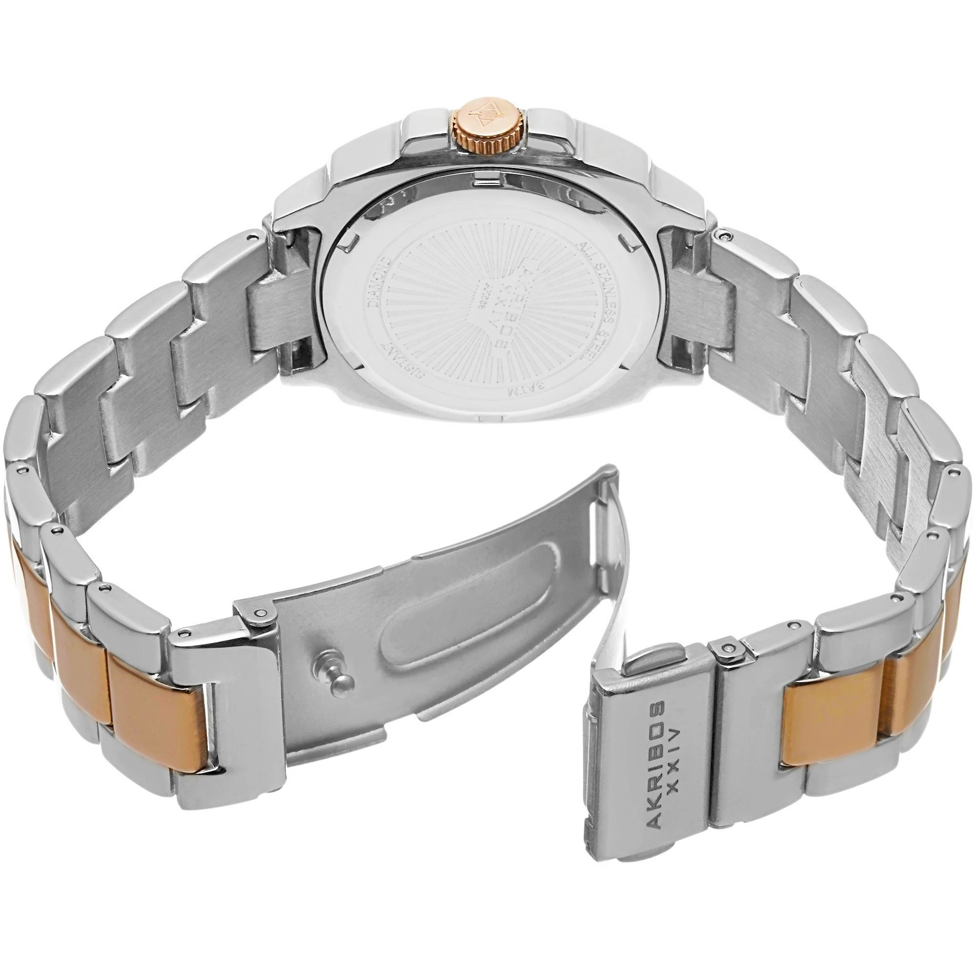 Akribos XXIV Women's Swiss Quartz Stainless Steel Two-Tone Bracelet Watch - Two-tone 5 Akribos XXIV Women's Swiss Quartz Stainless Steel Two-Tone Bracelet Watch - Two-tone