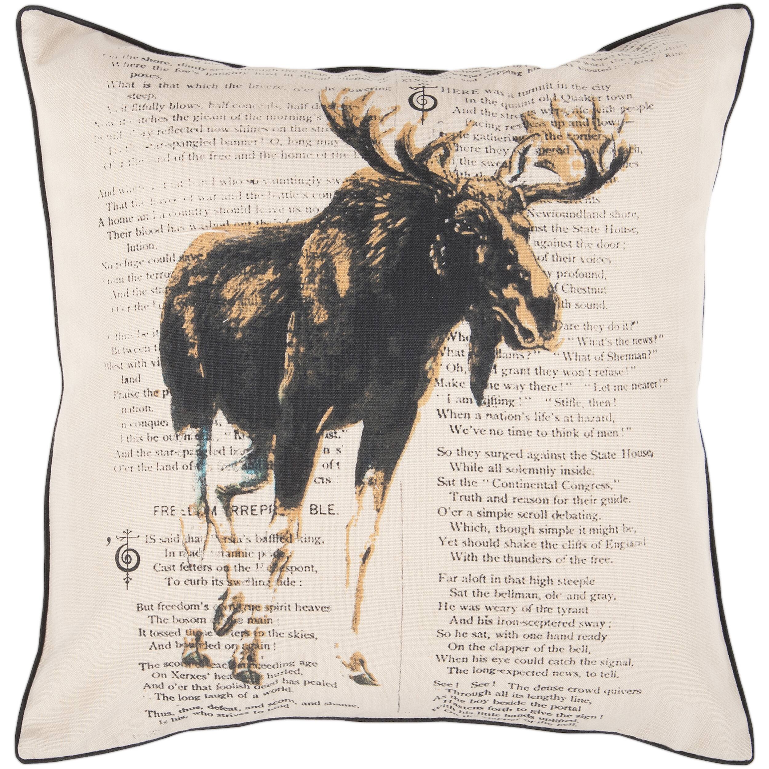 Hyde 22-inch Moose Decorative Throw Pillow - Down - Single - Accent 2 Hyde 22-inch Moose Decorative Throw Pillow - Down - Single - Accent